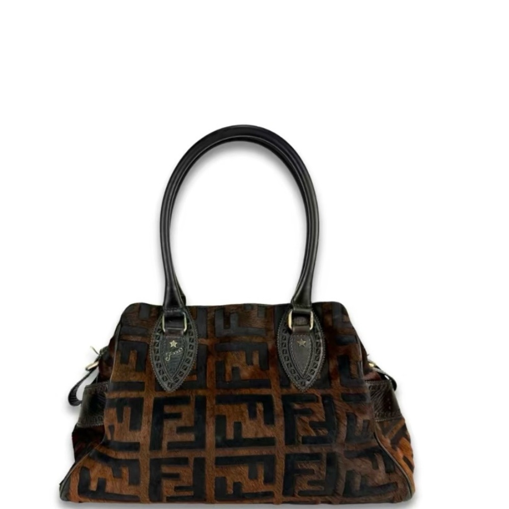 Fendi Black and Brown Shoulder Bag